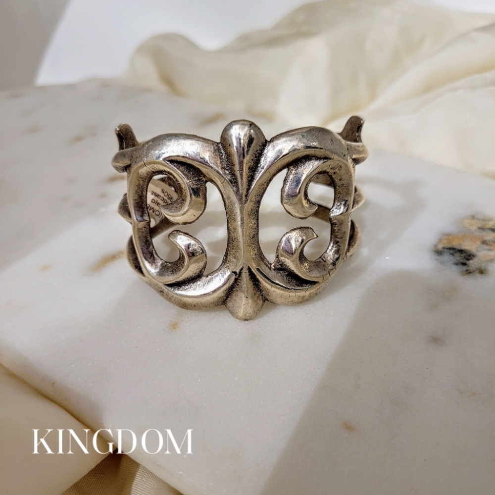 Antique 1950s Silver Sandcast Navajo Cuff